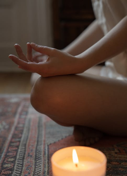 Meditation with candle